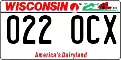 WI license plate 022OCX