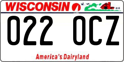 WI license plate 022OCZ