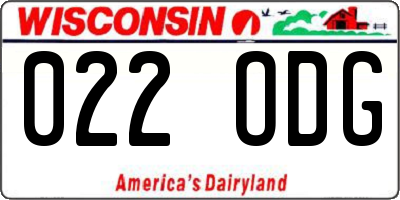 WI license plate 022ODG