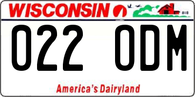 WI license plate 022ODM