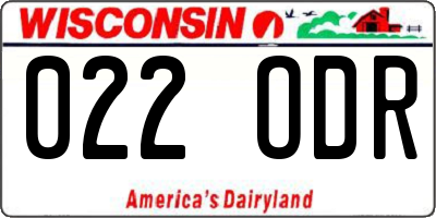 WI license plate 022ODR