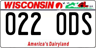 WI license plate 022ODS