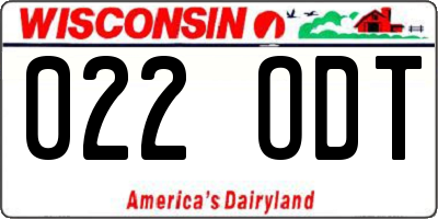 WI license plate 022ODT