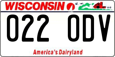 WI license plate 022ODV