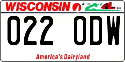 WI license plate 022ODW