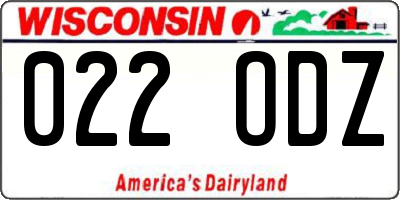WI license plate 022ODZ