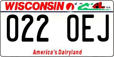 WI license plate 022OEJ