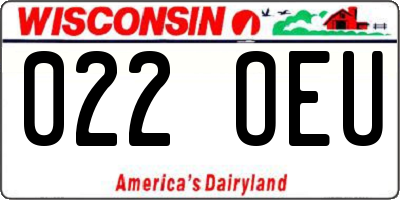 WI license plate 022OEU