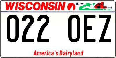WI license plate 022OEZ