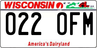 WI license plate 022OFM