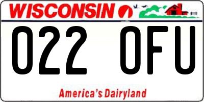 WI license plate 022OFU