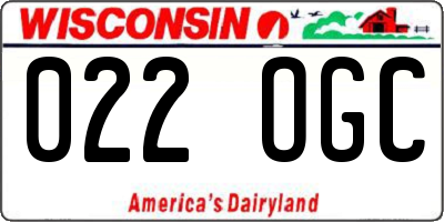 WI license plate 022OGC