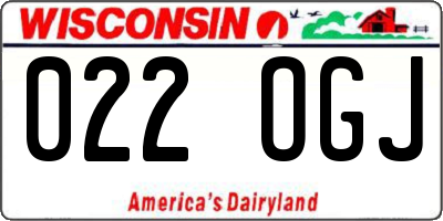 WI license plate 022OGJ