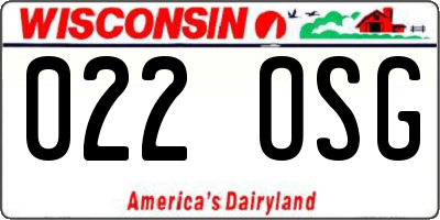 WI license plate 022OSG