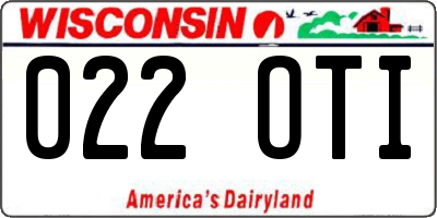 WI license plate 022OTI