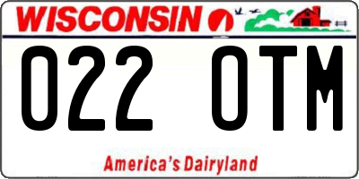 WI license plate 022OTM