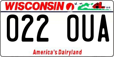 WI license plate 022OUA