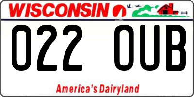 WI license plate 022OUB