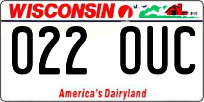 WI license plate 022OUC