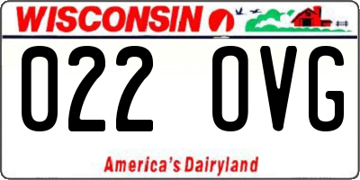 WI license plate 022OVG