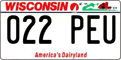 WI license plate 022PEU