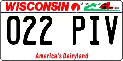 WI license plate 022PIV