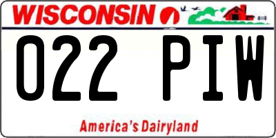 WI license plate 022PIW