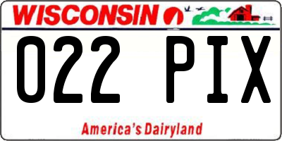 WI license plate 022PIX