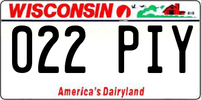 WI license plate 022PIY