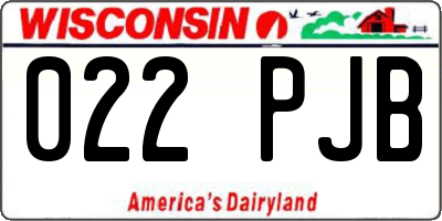 WI license plate 022PJB