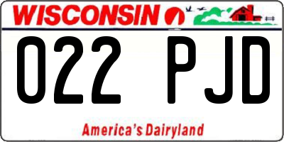 WI license plate 022PJD