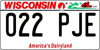 WI license plate 022PJE
