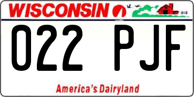 WI license plate 022PJF