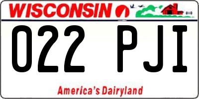 WI license plate 022PJI