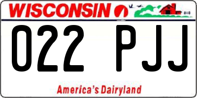 WI license plate 022PJJ