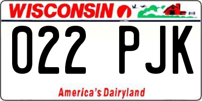 WI license plate 022PJK