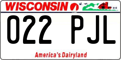 WI license plate 022PJL