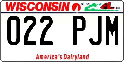 WI license plate 022PJM