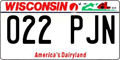 WI license plate 022PJN