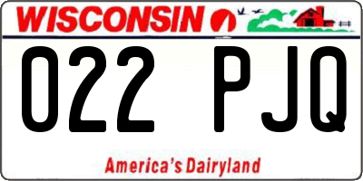 WI license plate 022PJQ