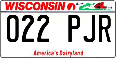 WI license plate 022PJR