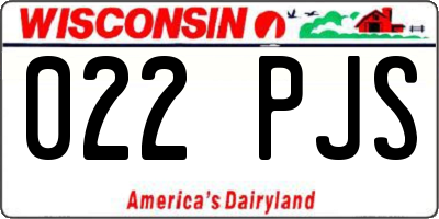 WI license plate 022PJS