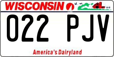 WI license plate 022PJV