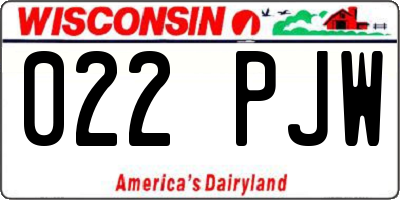 WI license plate 022PJW