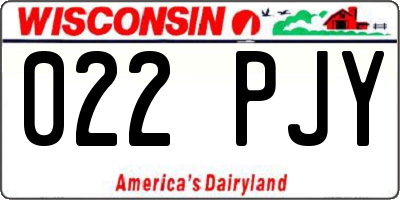 WI license plate 022PJY
