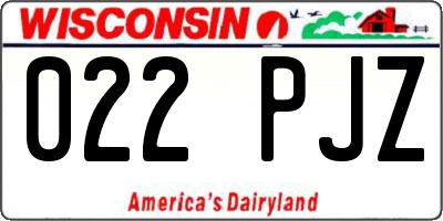 WI license plate 022PJZ