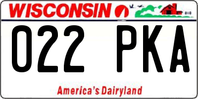 WI license plate 022PKA