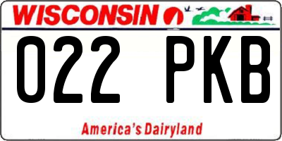WI license plate 022PKB