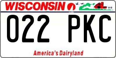WI license plate 022PKC