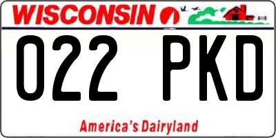 WI license plate 022PKD